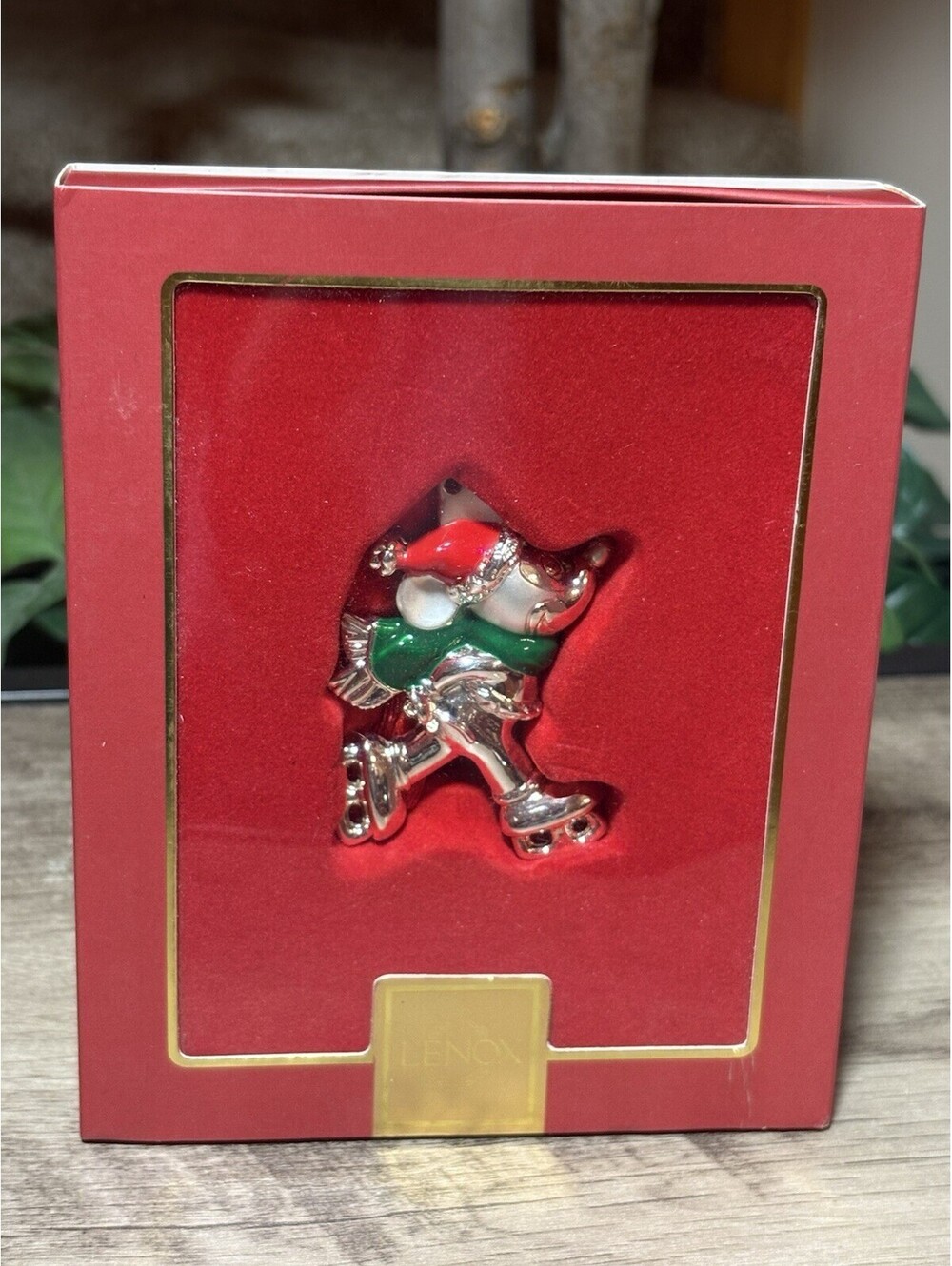 Disney X Lenox Skating Mickey Mouse Christmas Ornament 2”